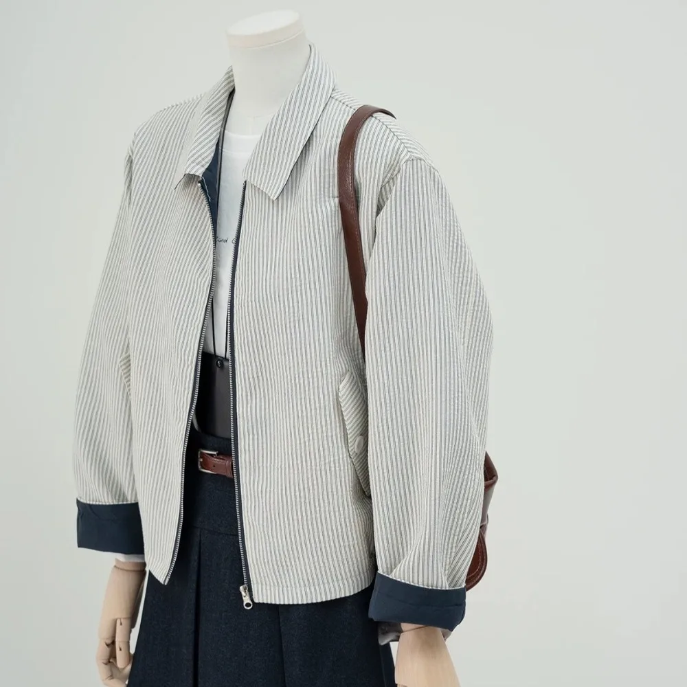 

Осенние новые полосатые чакеты Chaquetas Mujer, Casaco с длинными рукавами, Chaquetas, новые поступления, женская куртка Tide, верхняя одежда