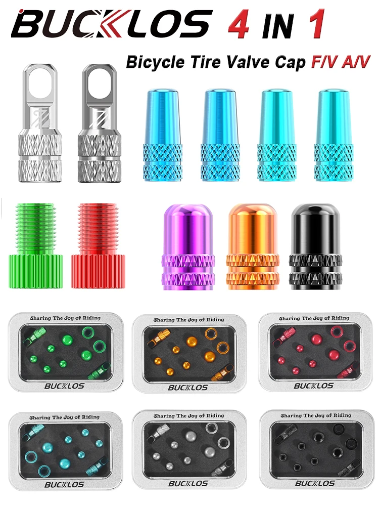 AliExpress BUCKLOS F/V To A/V Valve Adapter Aluminum Alloy Converter Presta Valves To Schrader Valves Durable Bicycle Tire Valve Cap