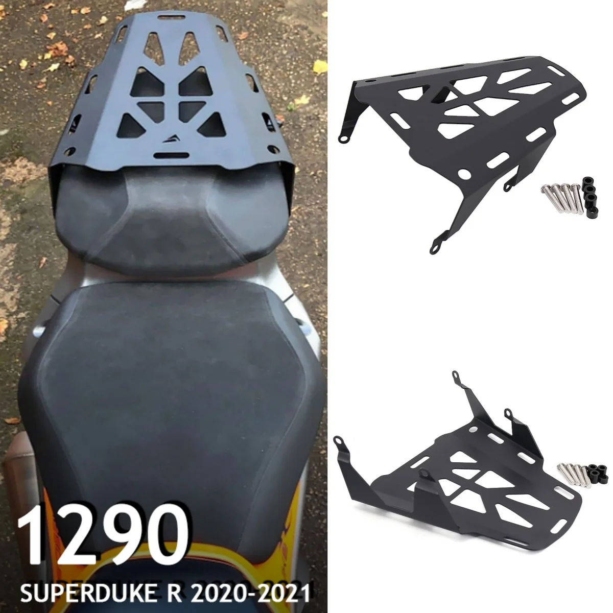 

For KTM 1290 Super Duke R Motorcycle CNC Aluminum Rear Luggage Rack Enlargement Carrier Tail Case Bracket Extender Plate