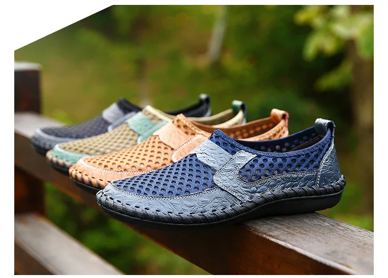 Coslony men sneakers breathable air mesh outdoor slip on Casual Shoes 2023 Summer Footwear Fashion Soft Male loafers men brand