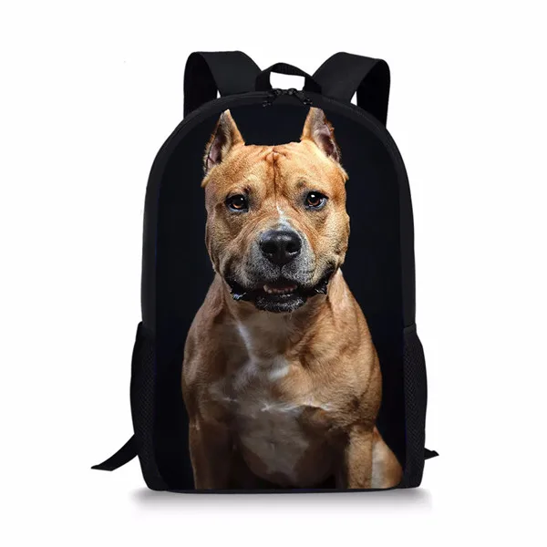 Tas sekolah motif anjing Pitbull, tas punggung sekolah motif hewan untuk anak-anak, tas punggung kapasitas besar, tas buku anak-anak remaja, tas perjalanan