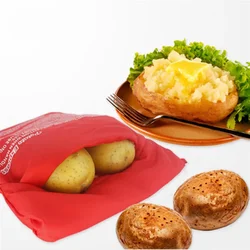 1Pcs Washable Cooker Bag Microwave Baking Potatoes Bag Easy To Cook Steam Pocket Quick Fast Baked Potatoes Rice Pocket