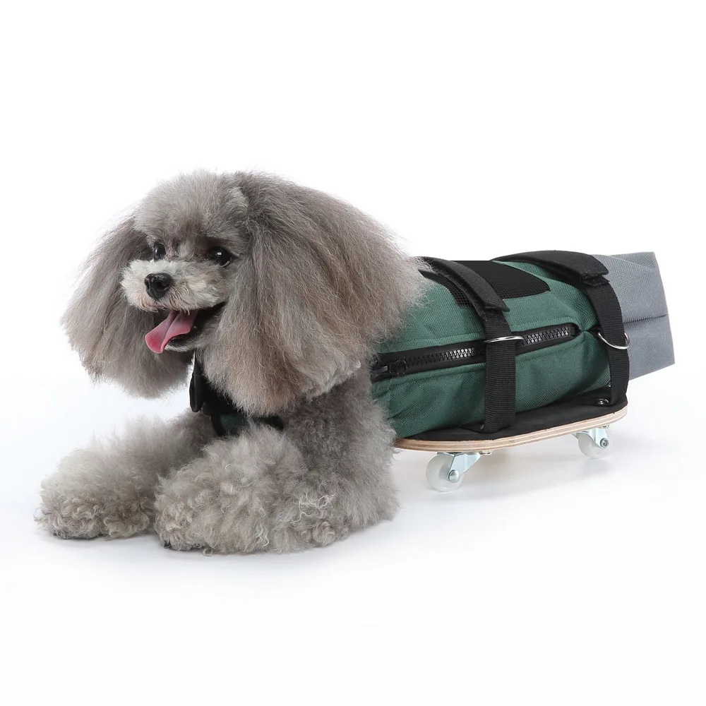 Pet Rehabilitation Supplies Disabled Walking Assist Car Wooden Protection Chest Quads Dog Lower Body Trailer Bag Scooter