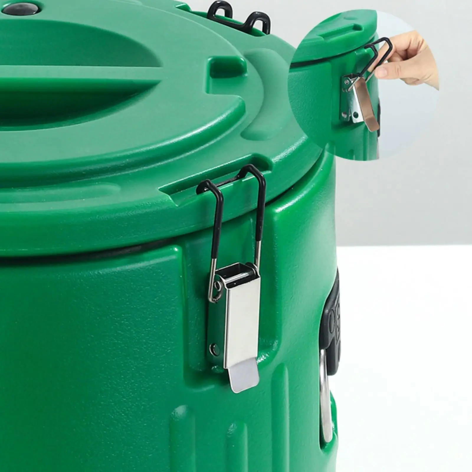 3 Pieces Insulated Food Container Metal latch Stainless Steel Thermal Container Side Handles for Catering, Restaurant Kitchen