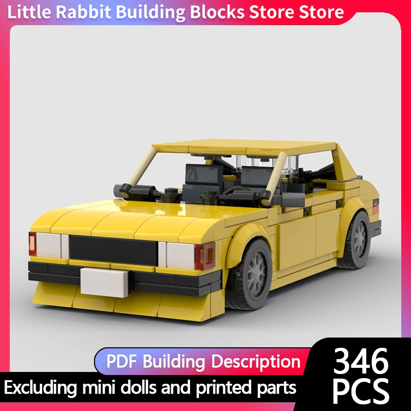 City Car Model MOC Building Bricks 120 L Rear-Wheel Drive Sedan Modular Technology Children Holiday Gifts Assemble Toys Suit