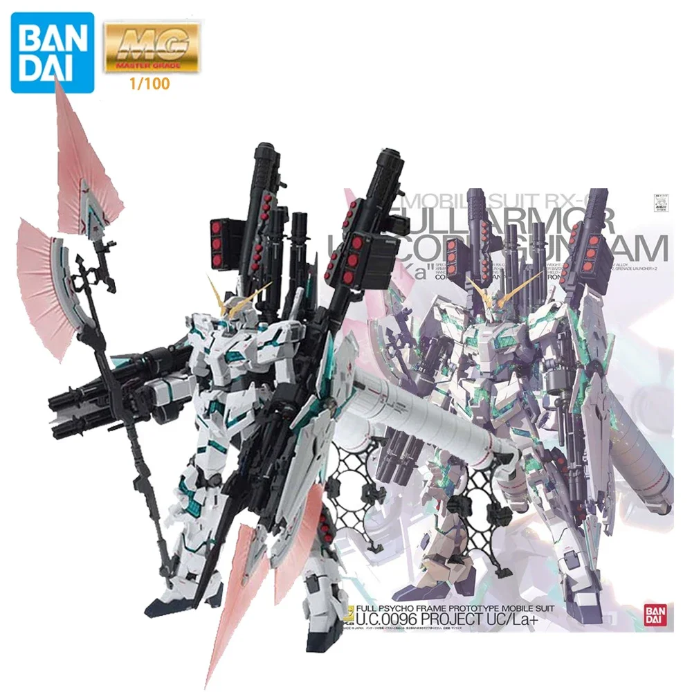 Bandai Gundam Model MG 1/100 RX-0 Full Armor Unicorn Gundam KA Edition Anime Action Figures Assembly Toys Birthday Gift 22CM