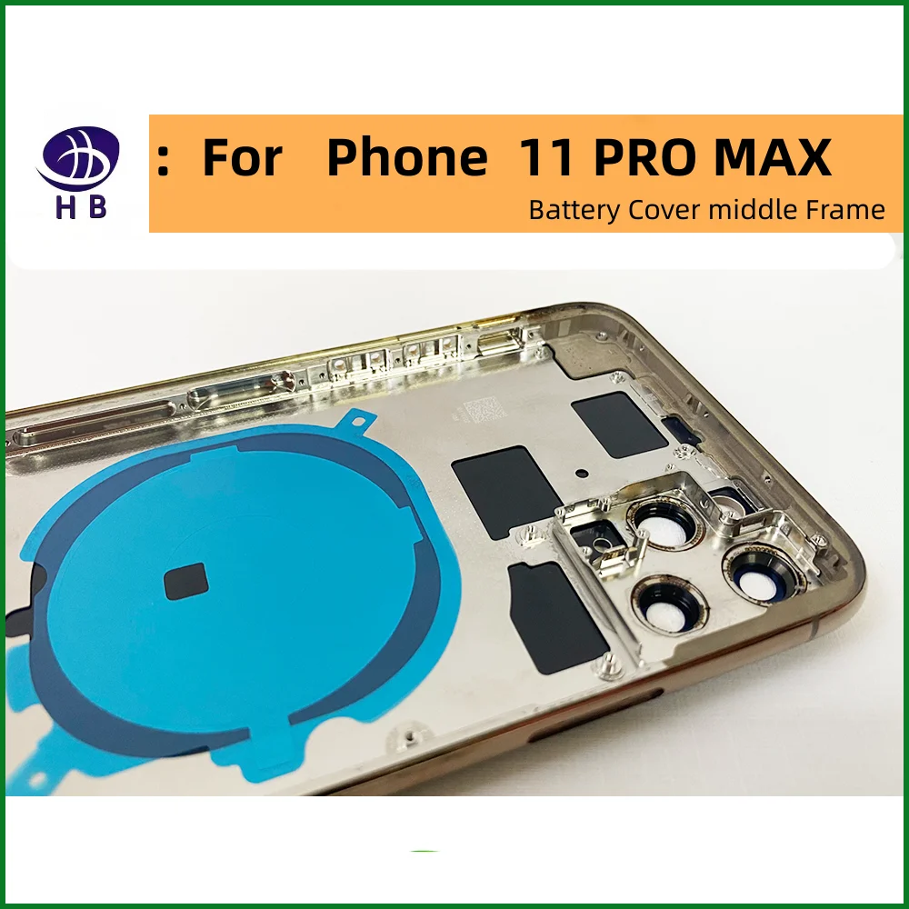 Battery Back Housing For iPhone 11 11PRO 11PROMAX Back Cover + Mid Chassis Frame + SIM Tray+Side Key 11 Pro Max Middle Frame