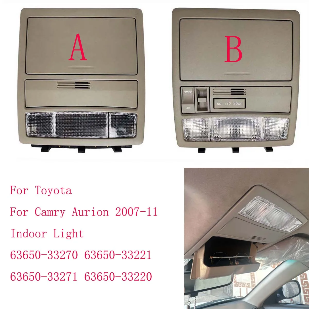 HAOCHEN Front Reading Light For Toyota For Camry Aurion 2007-11 Indoor Light 63650-33270 63650-33221 63650-33271 63650-33220