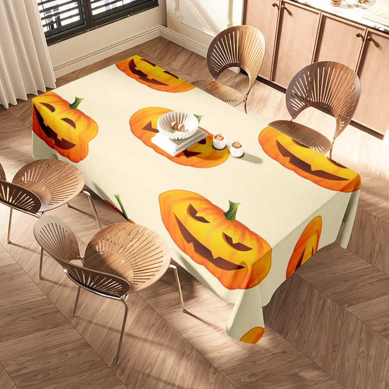 Halloween Pumpkin Tablecloth Decorations for Home Decoration Kitchen Dining Room Xmas Autumn Festive Party Supplies 60X120CM