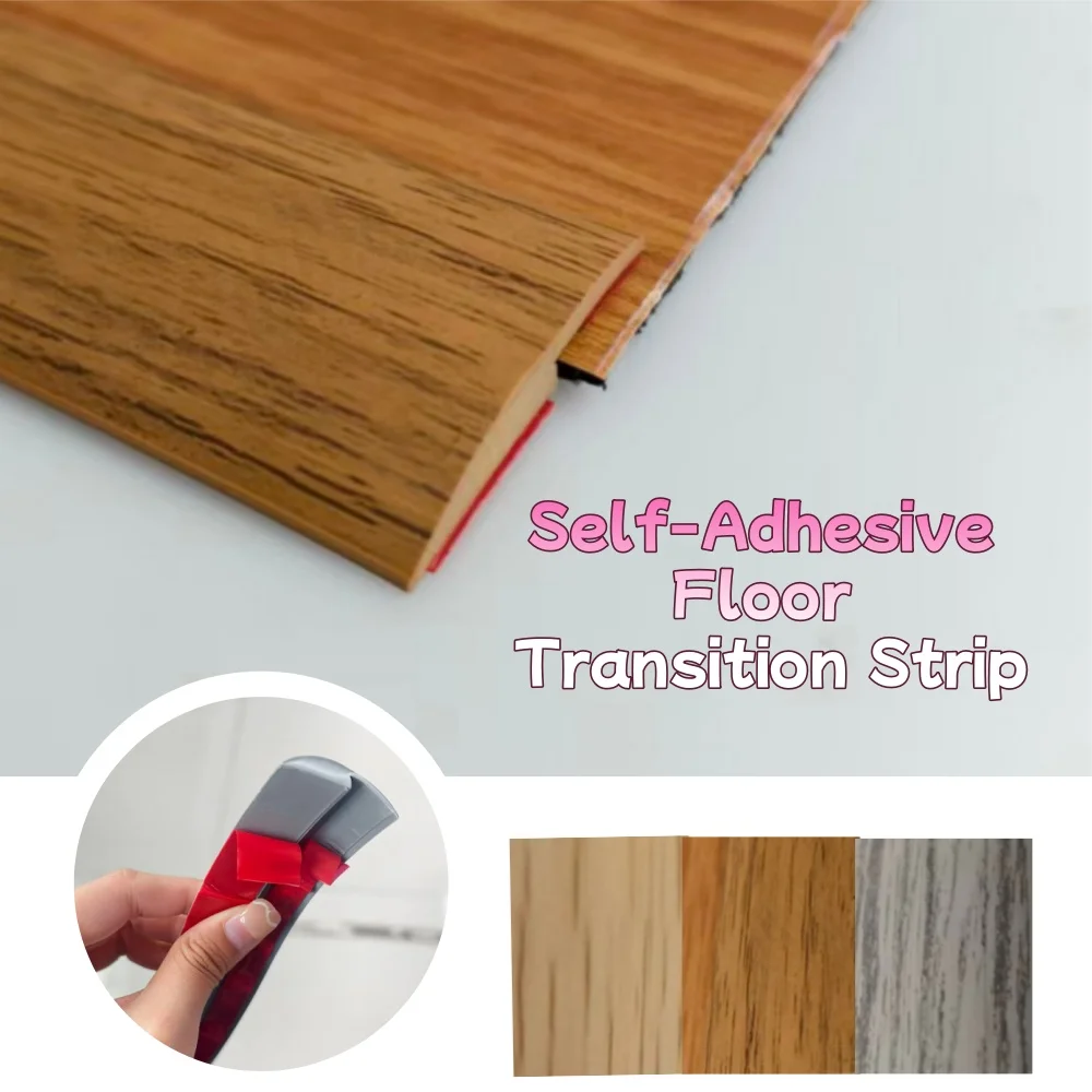 1 Stück 1 m/2 m/3 m selbstklebende Bodenübergangsstreifen, flexible Kanten im Holzmaserungs-Design für Teppiche, Laminat und Böden, Schwelle