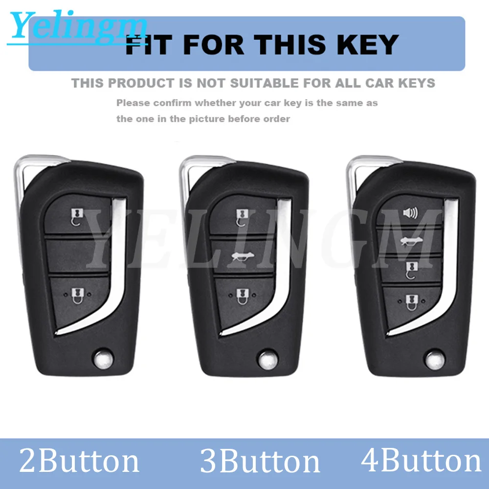 Shell Fob Transparent TPU Car Key Case Cover for Toyota Camry Levin Corolla Reiz Highlander TOY48 Blade Key Chain Accessories