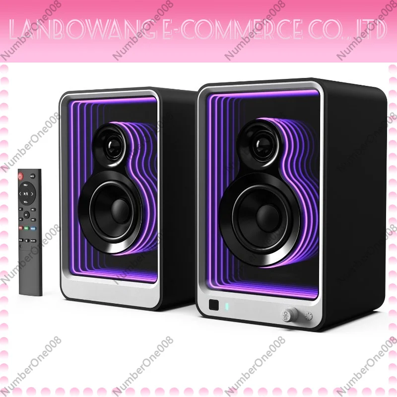 Bluetooth Studio Monitor Speaker HIFI Sound Quality RGB LED Light Computer TV Audio Speaker