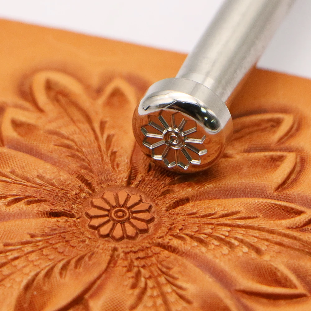 Flower Center Pattern J301  Leather Work Stamping Tool Petal Stamp Leather Carving Zhongjiang 304 Stainless streel Stamps