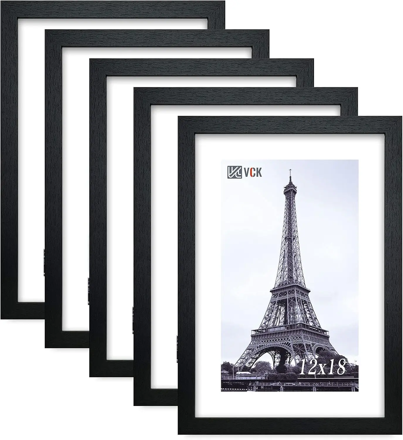 

Poster Frames 12x18 Black Set of 5,Solid Wood Picture Frames for Wall Mounting Hanging Art and Puzzle Frame