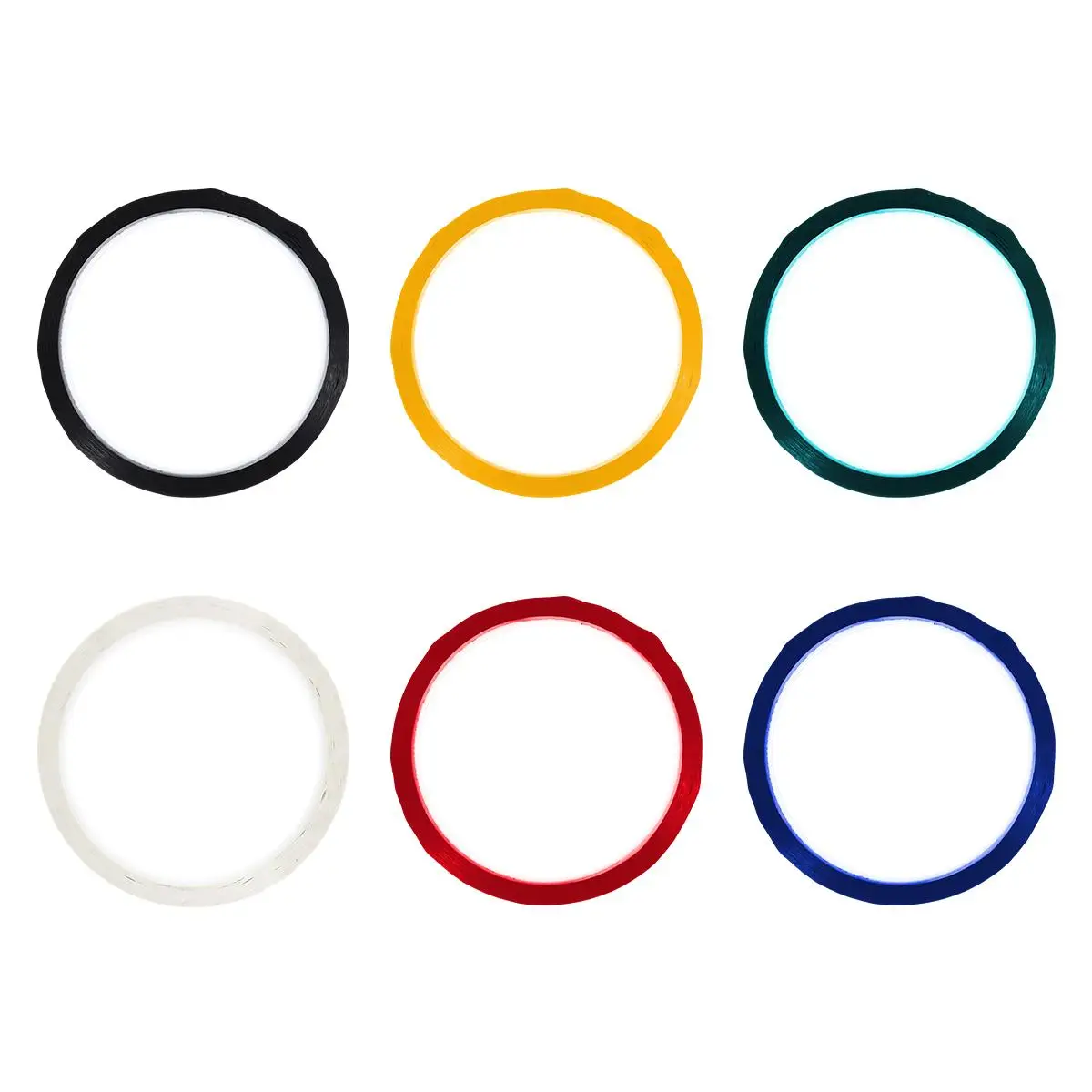 

6 Rolls 3MMx33CM Marking Tape Sticker Removable Highlighter Black Green Blue Yellow White Red Desktop Positioning for Whiteboard