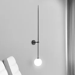 Home Decoration Wall Lights for Living Room Bedroom Glass Lampshade Modern Background Led Bedside Stairs Nordic Wall Lamps