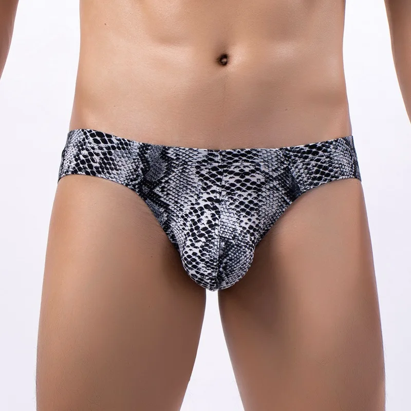 Leopard Men Bikini Underwear Large Bulge Pouch Swim Briefs Low Rise Printed Under Wear Sexy Panties Ropa Interior