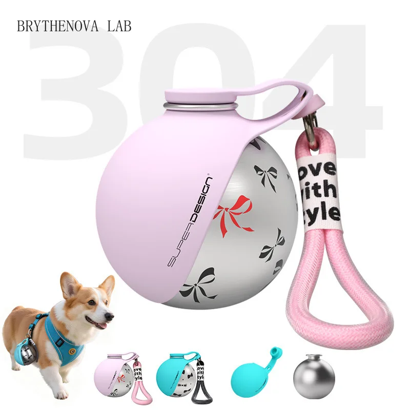 2-in-1 Portable Dog Water Bottle for Small Dogs - Leak-Proof & Dog Compact Travel Water Bottle -Stainless Steel & Silicon