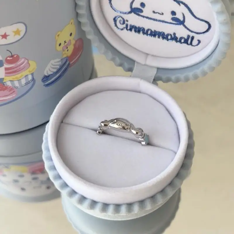 Kawali Sanrio Cinnamoroll Diamond Ring Jewelry Accessories Fashion Sweet Versatile Cute Toys Friend Gift Birthday Gift For Girls