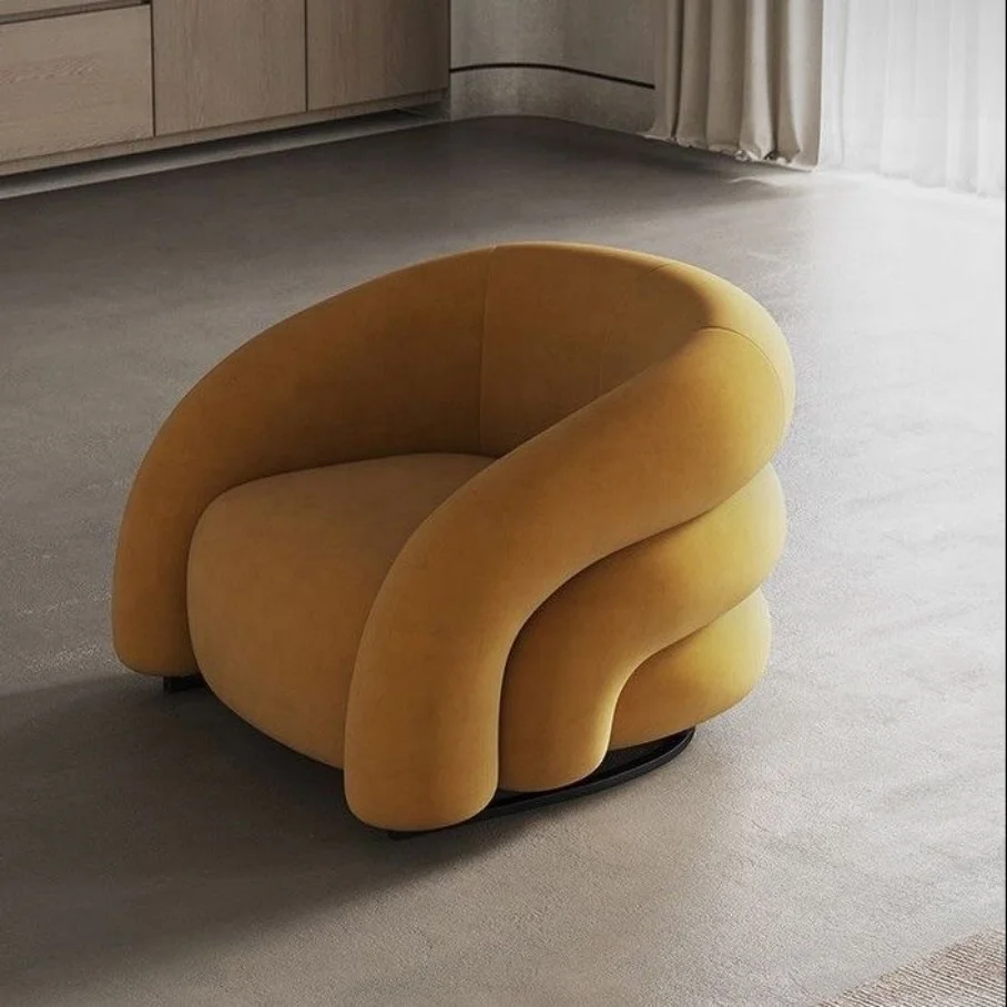 Fashion Simple Personality Leisure Sofa Chair Light Luxury Velvet Tufted Reclining Modern Customized High Quality Living Room