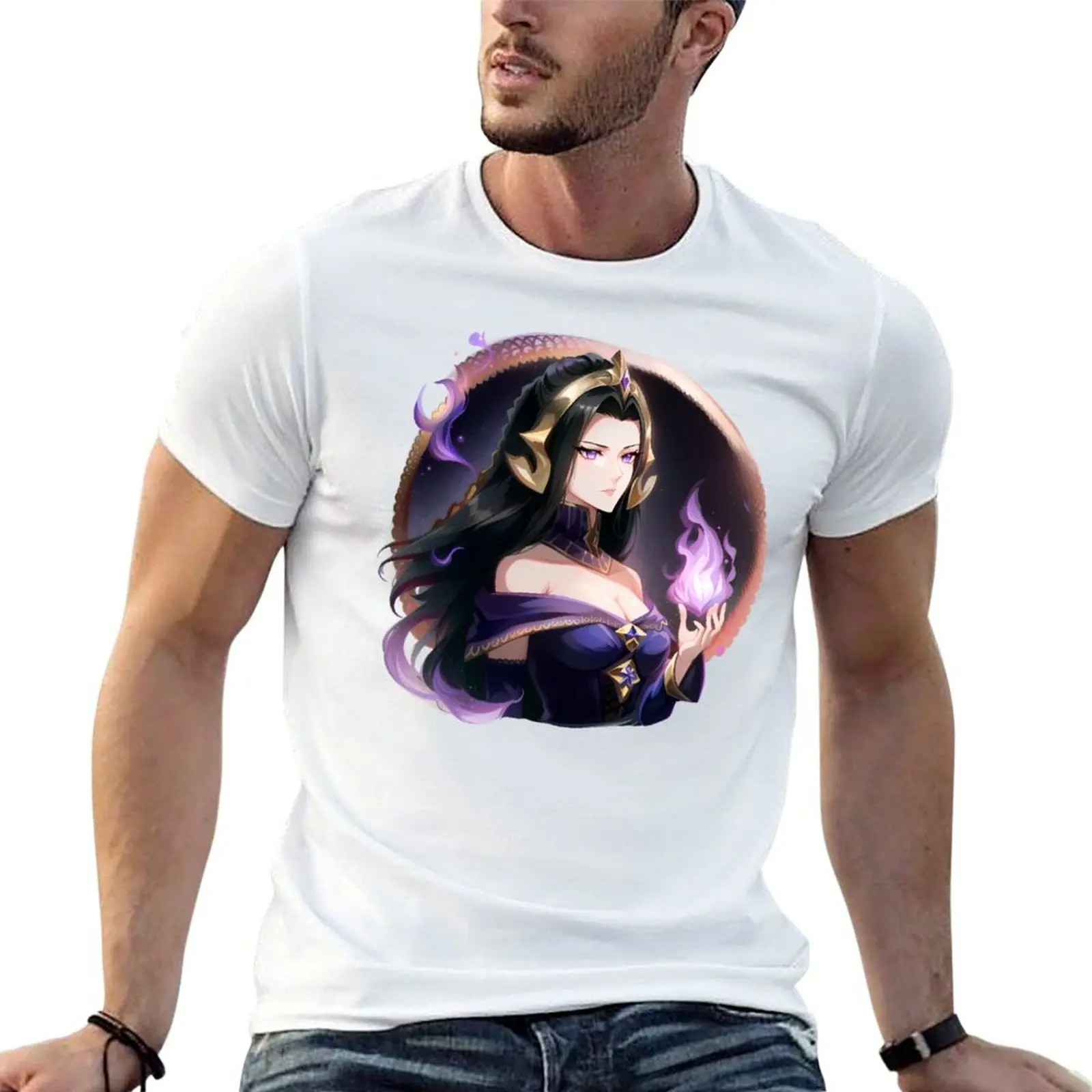 Camiseta realista de Anime Liliana of the Veil - Dominaria Planeswalker, paquete de camisetas de algodón, camisetas de algodón para hombre, camiseta 100%