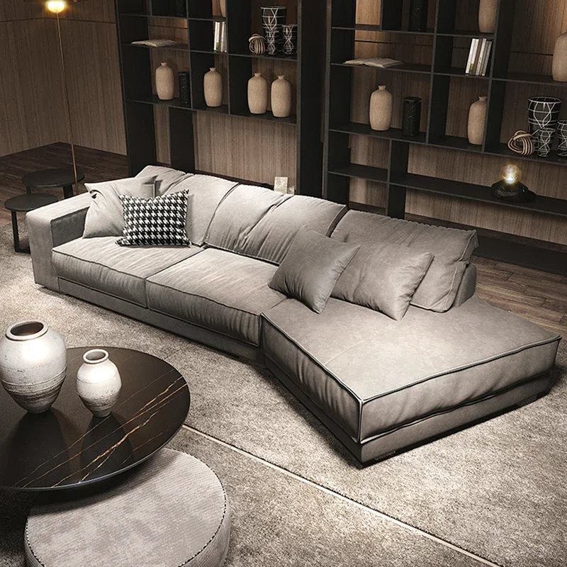 Modern Style Living Room Furniture Sectionals Corner Couch Sofa Set Customized Genuine Leather hotel furniture