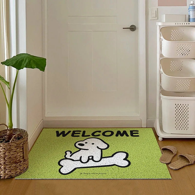 Cartoon Puppy Entrance Door Mat, Foyer Scraping Mud and Soil Mat, Household Door Wear-resistant and Anti Slip Mat  Door Mat