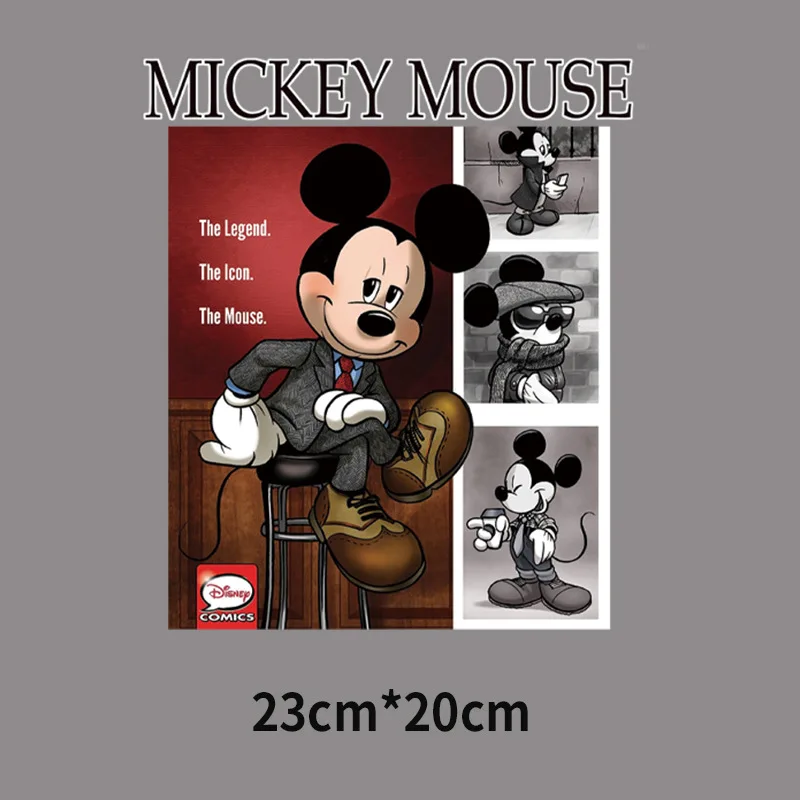 Disney Mickey Minnie Mouse Goofy Patches Clothing Heat Transfer Stickers Iron on T-Shirt Patches for Clothes Kids Kawaii Custom