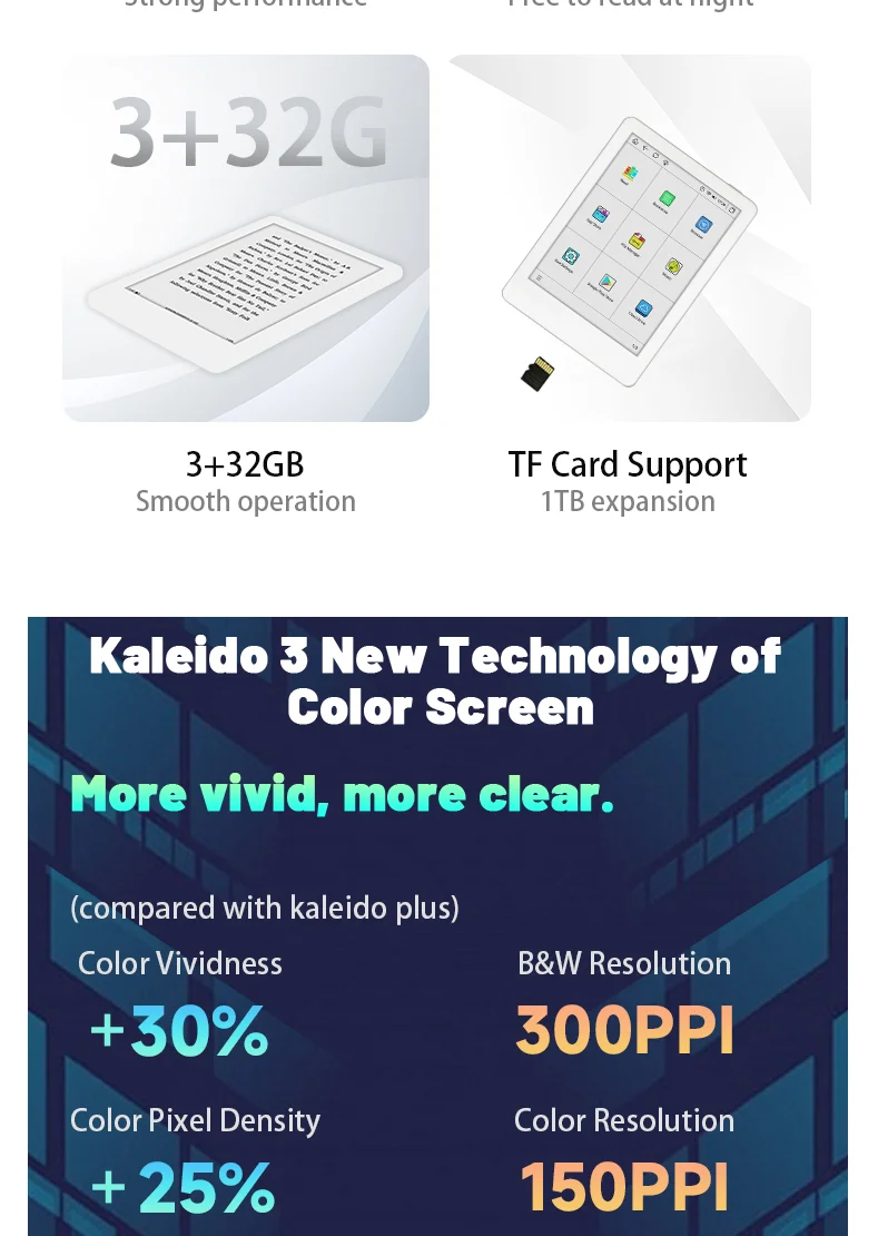 오닉스 도착 Meebook M6C 다채로운 Ereader 6인치 안드로이드 11 구글