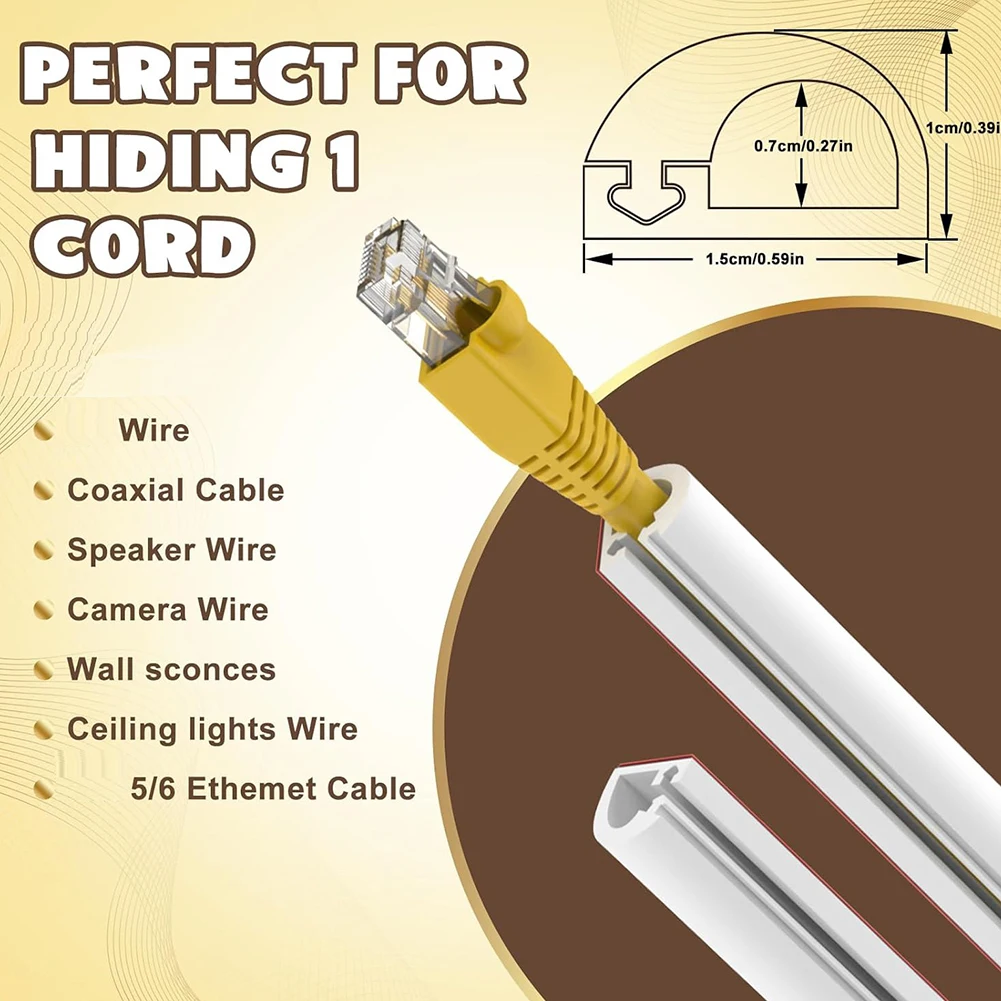 3 Meter Trunking For Electric Cables 15x10mm Semi-circular Side Opening Trunking PVC Trunking For Electric Cables