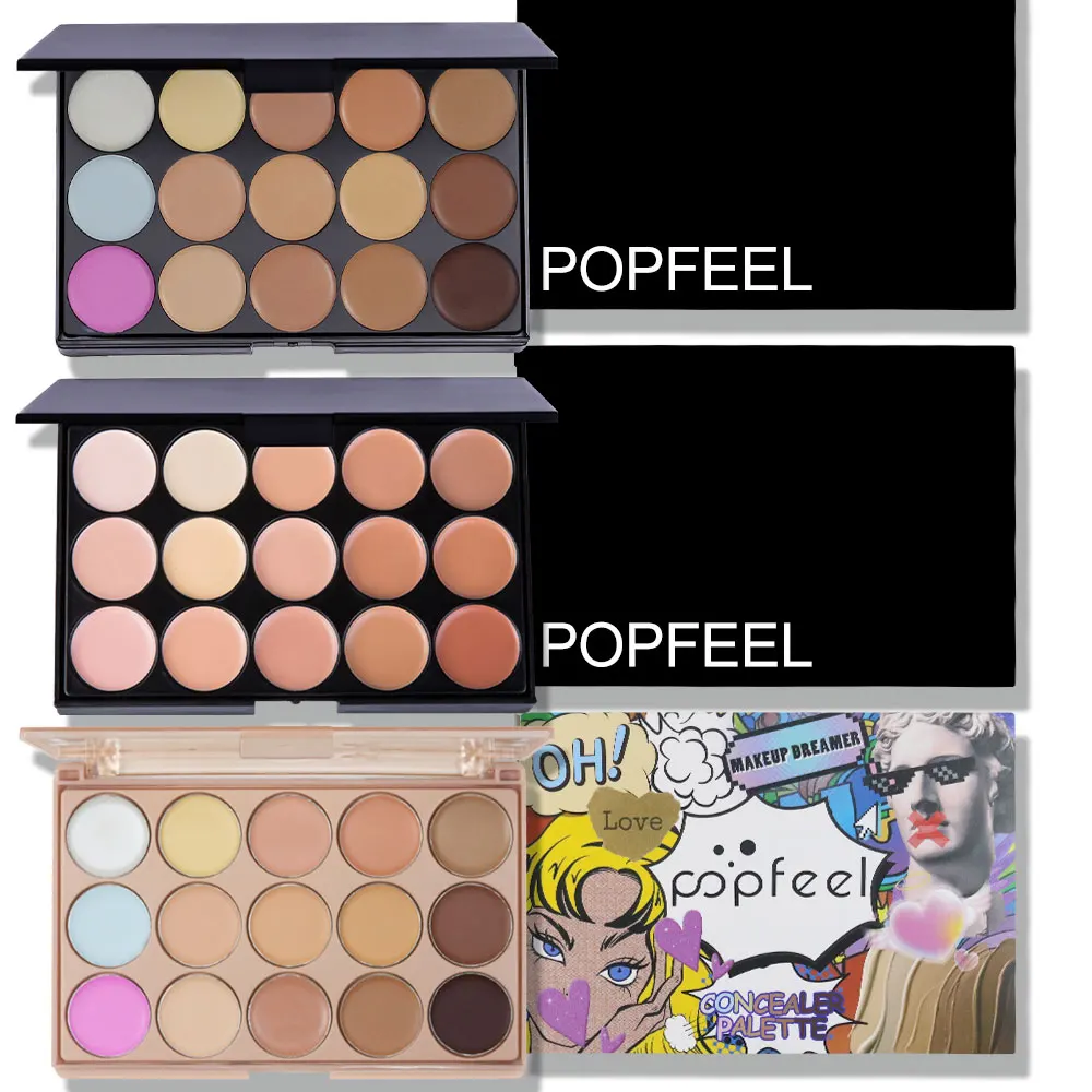 POPFEEL Palette di correttori a 15 colori: copertura impeccabile per imperfezioni, contorni e correttori di tatuaggi |   Scegli tra 3 Versatili.