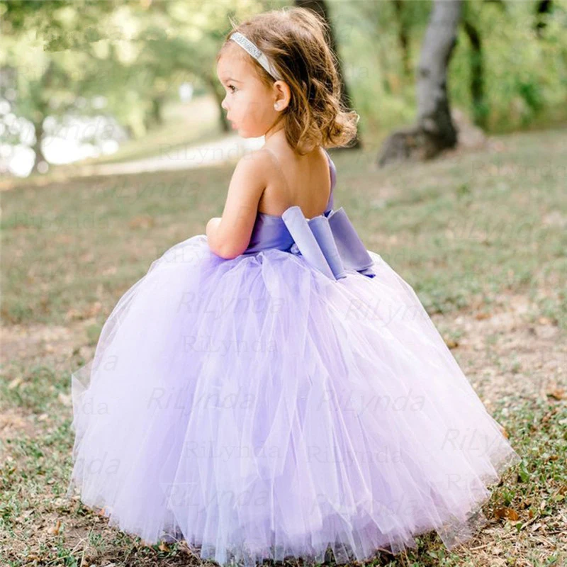 Glitter Girl Party Dresses One Shoulder Puffy Girl Princess Dress Aline Bow Girl Birthday Dress Backless Baby Girl Dress