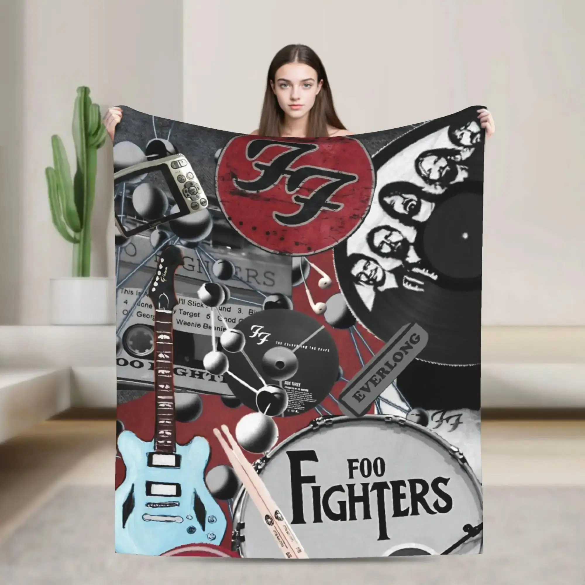 

Fools Band FFighters Flannel Throw Blanket Super Warm Custom Picnic Living Room or Bedspread Gift