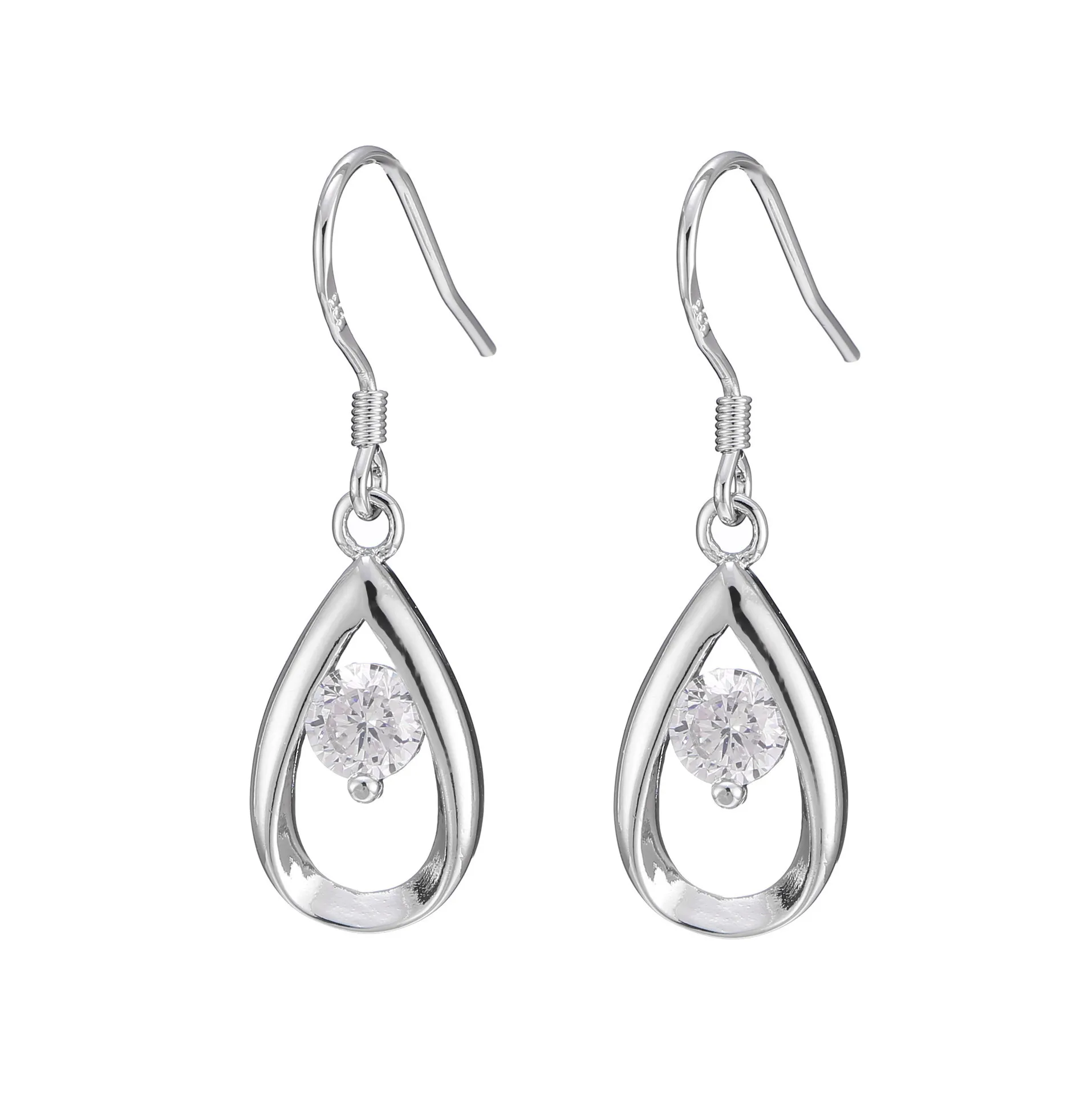 925 Sterling Silver Water Drop Zircon Earrings Elegant Trendy Personality Fashion Ear Jewelry For Women And Girls Daily Matching