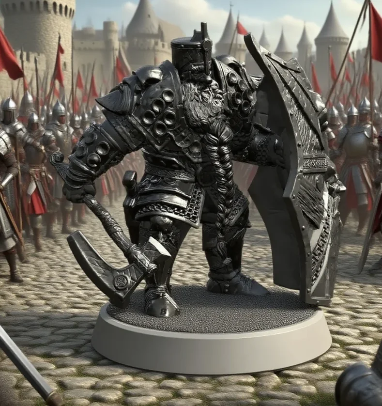 

The height of man 38mm 50mm 75mm Resin model kits Dwarf warrior colorless and self-assembled TD-7459/3D