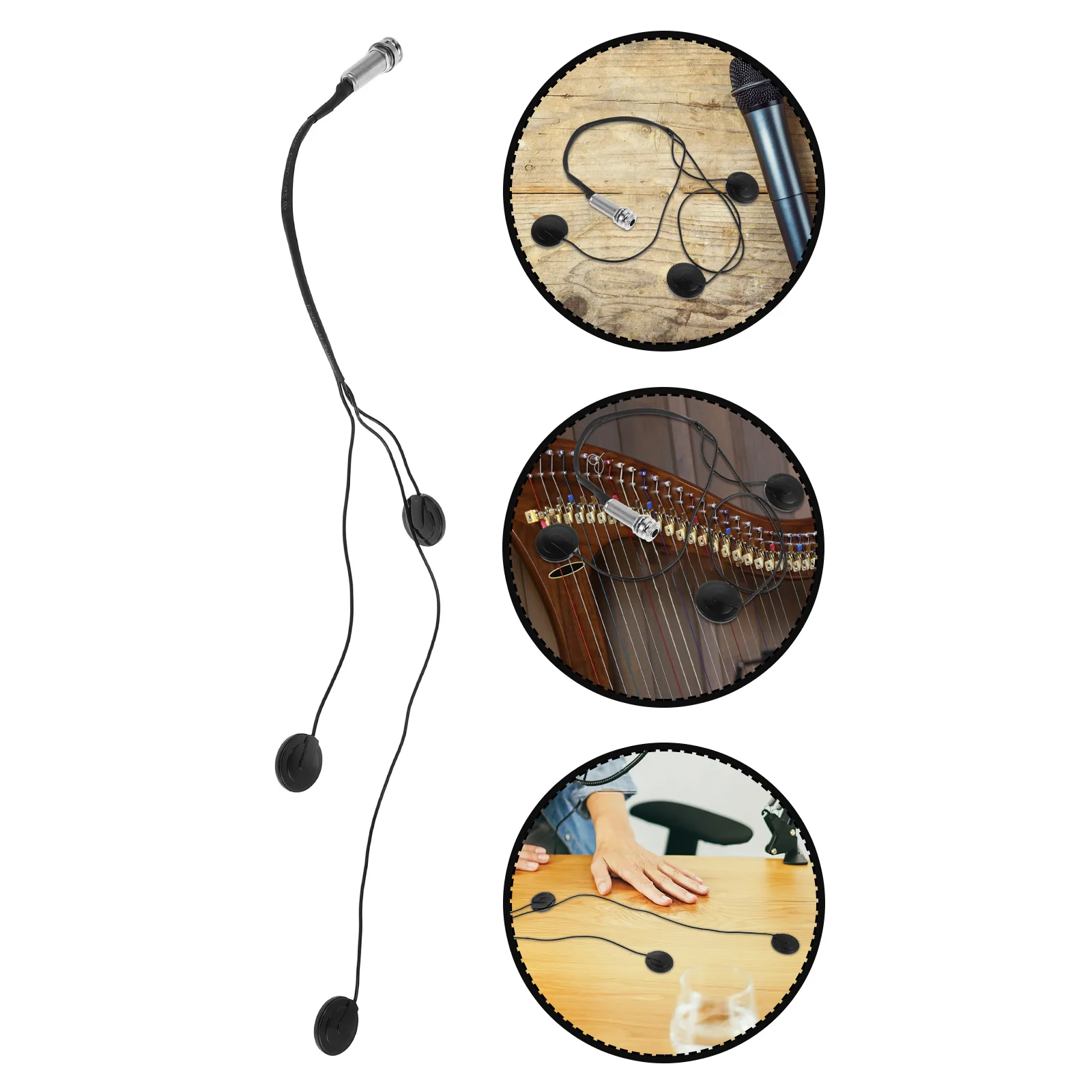 Pastilla de arpa, armónica de Blues, guitarra clásica, parche de tambor bajo, accesorios acústicos negros, amplificador eléctrico