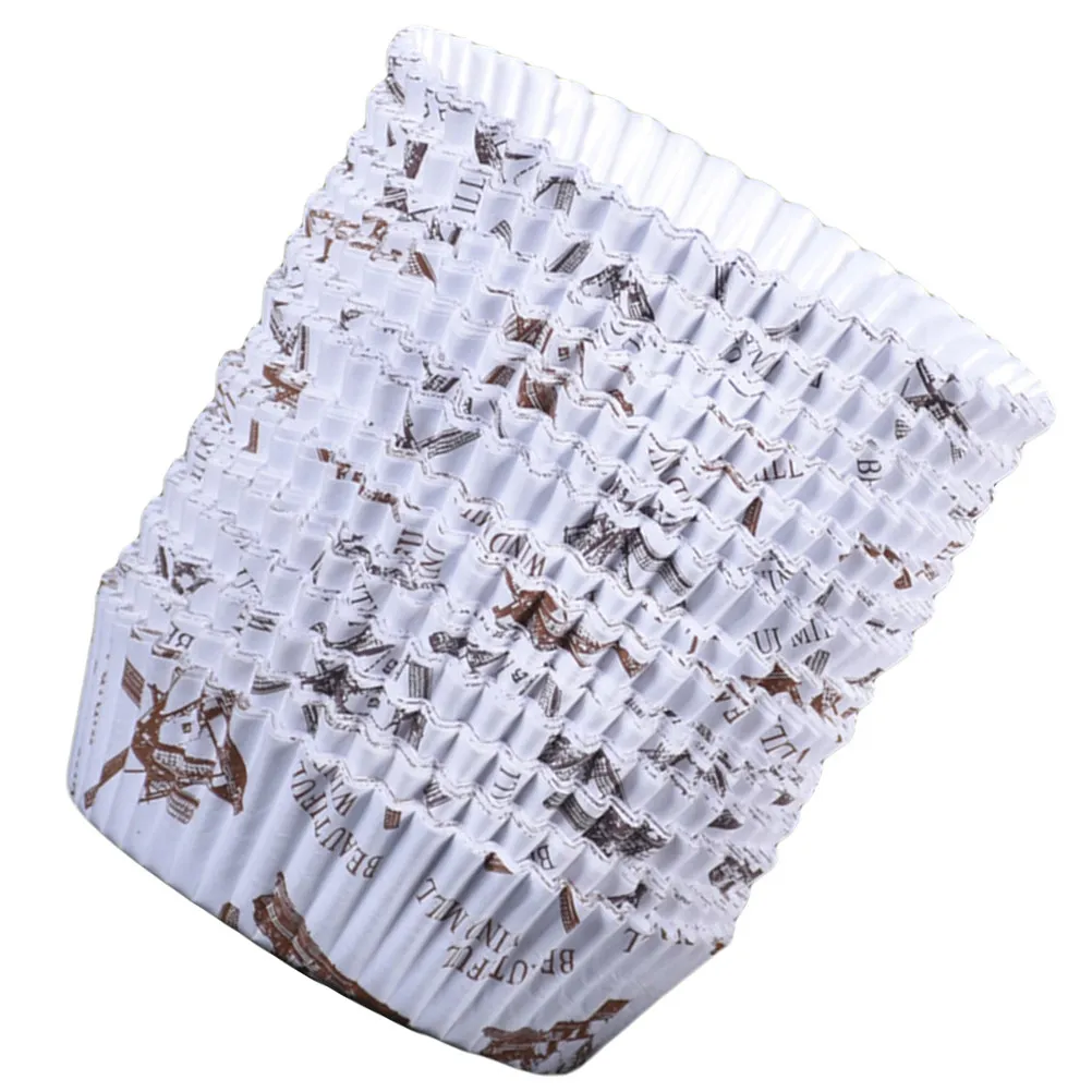 300Pcs Paper Cake Liners Round Cupcake Baking Cups Grease-Proof Heat-Resistant Windmill Printed Odorless Safe for Cupcakes