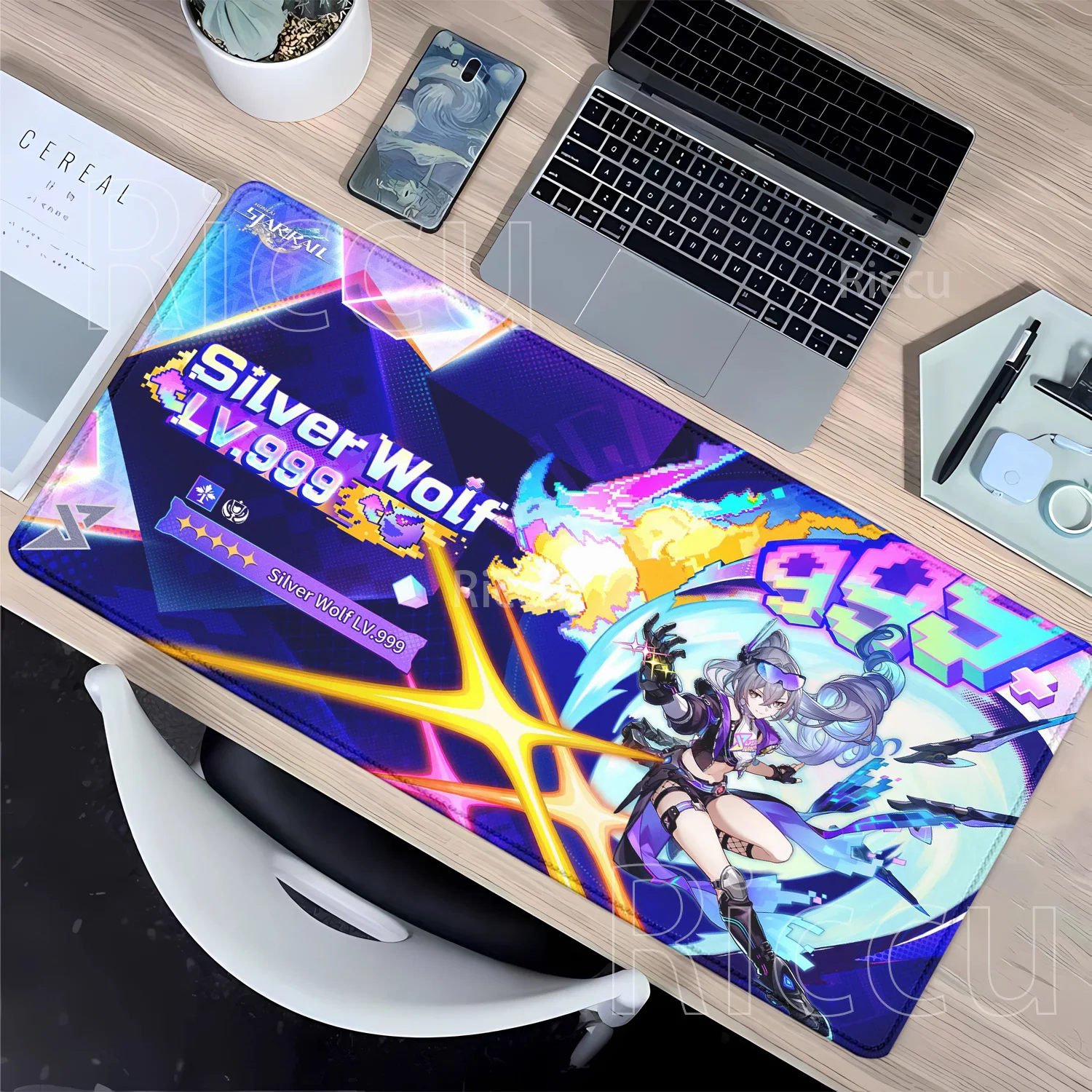 Anime Girl Silver Wolf LV.999 HSR Honkai Star Rail XXL Mouse Mat New Kawaii Mouse Pad PC Gaming Large Office accessorie Desk Mat