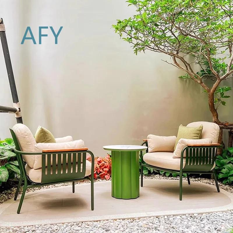 Nordic Outdoor Patio Sofa and Coffee Table Set for Terrace Villa Garden Balcony Waterproof UV Resistant Furniture