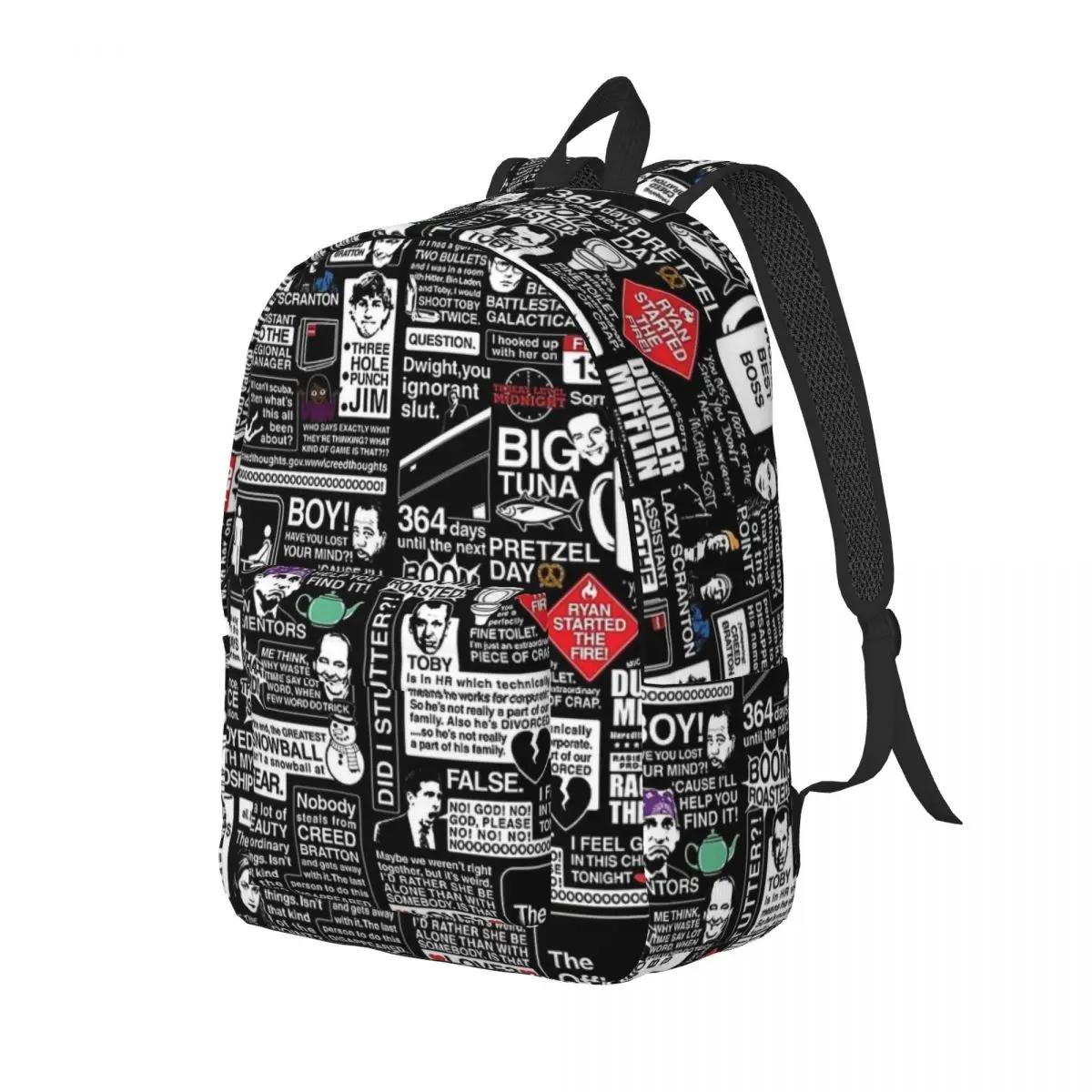 Wise Words & Memorable Quotes mochila para hombres y mujeres, Casual High School Work Daypack, The Office TV Show Laptop Canvas Bags Sport