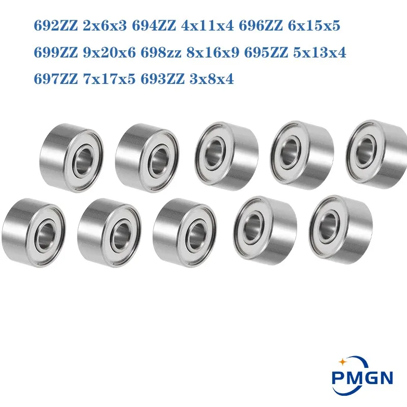 10pcs Bearing 692zz 693zz 694zz 695zz 696zz 697zz 698zz 699zz 3x8x4 Miniature Electrical Motor Ball Bearings For Emax Drone