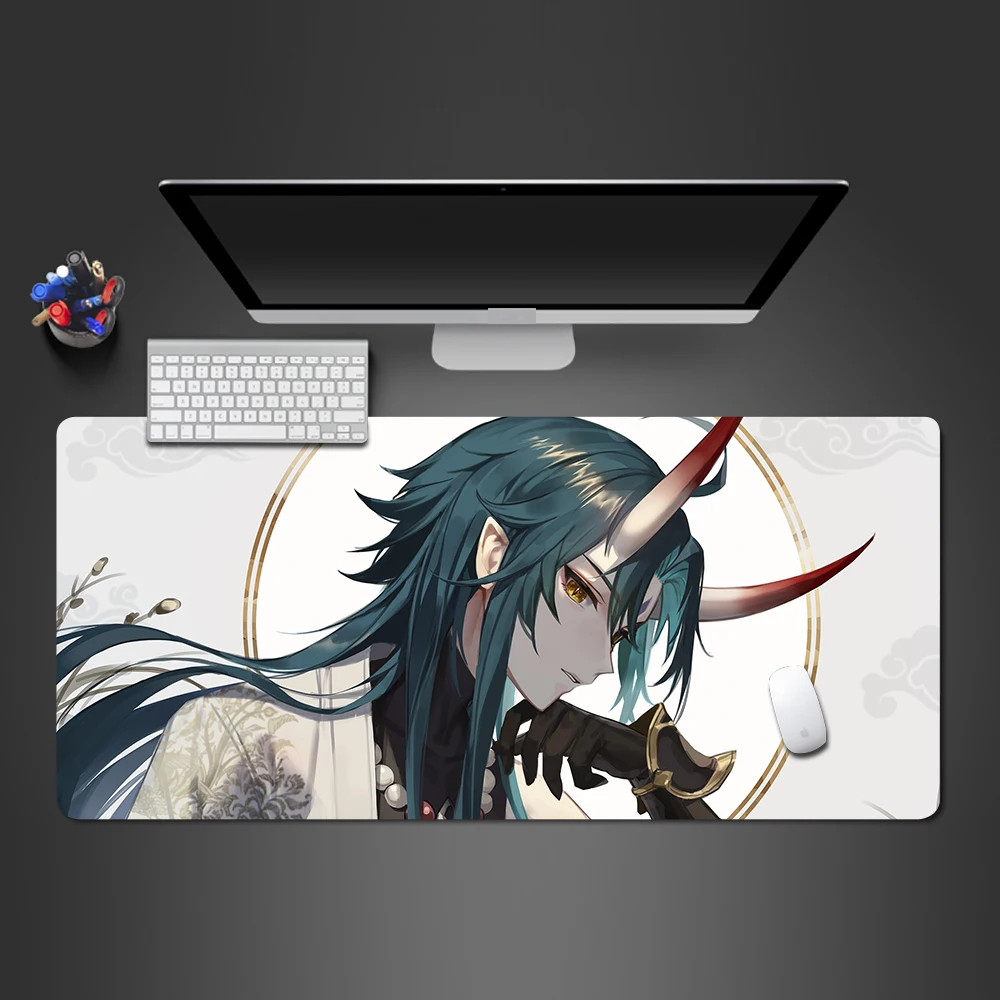 Genshin Impact Mouse pad xiao Anime Mousepad Gaming Large Mouse mat Gamer Rug for Computer Playmat Keyboard Pads XXL Desk Mat
