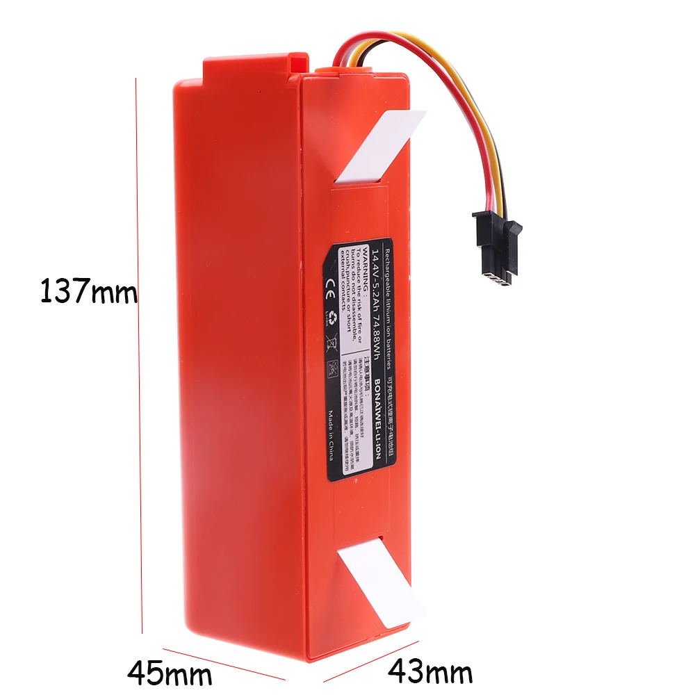 New 14.4V 5200mAh Li-ion Battery Replacement for XIAOMI ROBOROCK Vacuum Cleaner S50 S55 S60 S65 S5MAX S6 S7 Q5 Q7 MAX S7 MAXV