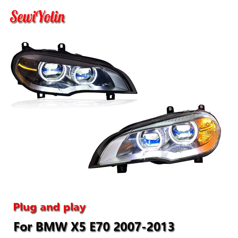 Car LED Headlight Light Assemblies For BMW X5 E70 2007-2013 Xenon Auto Fog DRL Brake Turn Signal Lamp Plug and Play