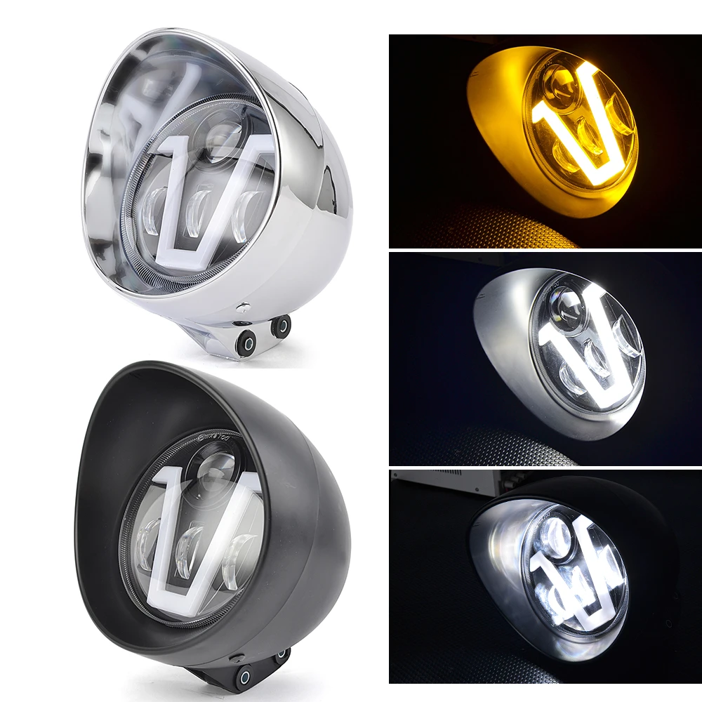 Motorbike LED 5.75 inch Headlight High/Low Beam For Harley Touring Bobber Chopper Custom Cafe Racer Honda Yamaha Suzuki Kawasaki