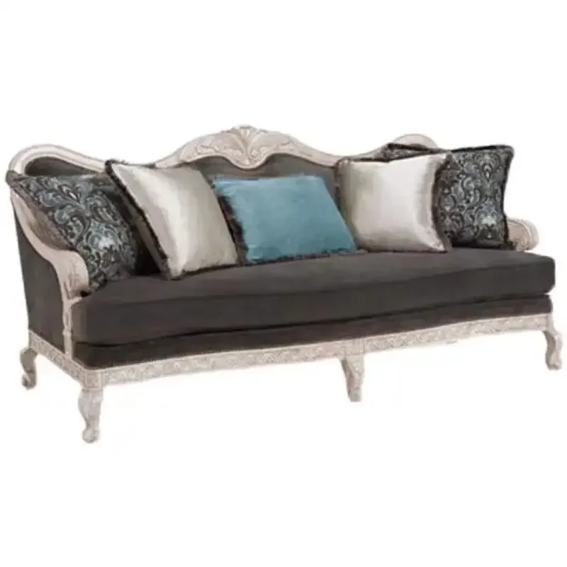 Solid wood sofa revival imprint antique and old three-person sofa group