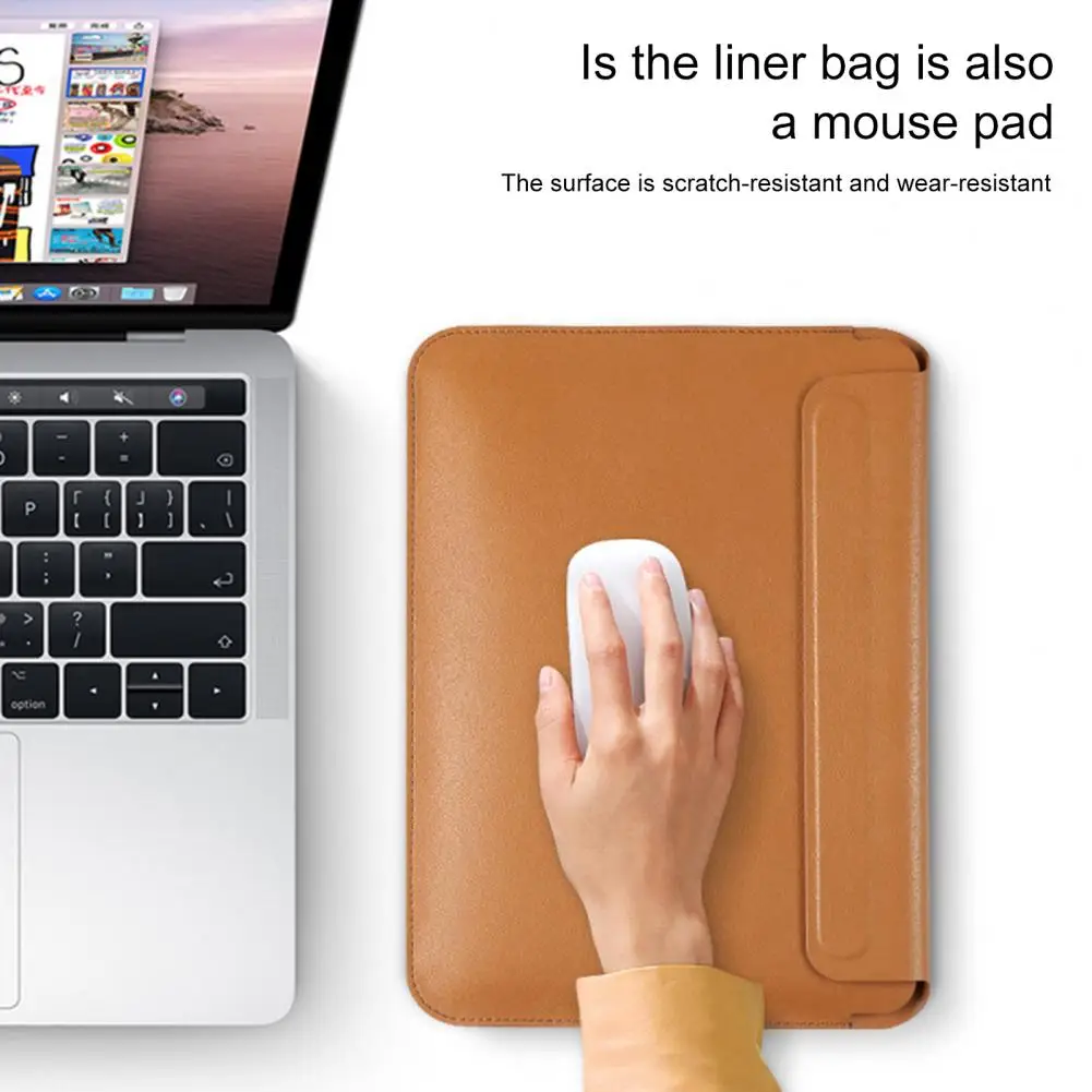 16 Inches Laptop Sleeve Magnetic Closure Universal Mousepad Faux Leather Waterproof Notebook Protective Case For MacBook Air/Pro