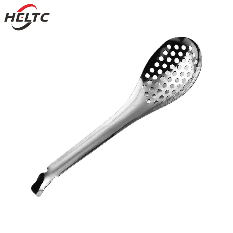 410 Stainless Steel Kitchen Spoon With Holes Cuisine Caviar Builder Roe Sauce Strainer Spoon Durable Kitchen Cooking Gadgets