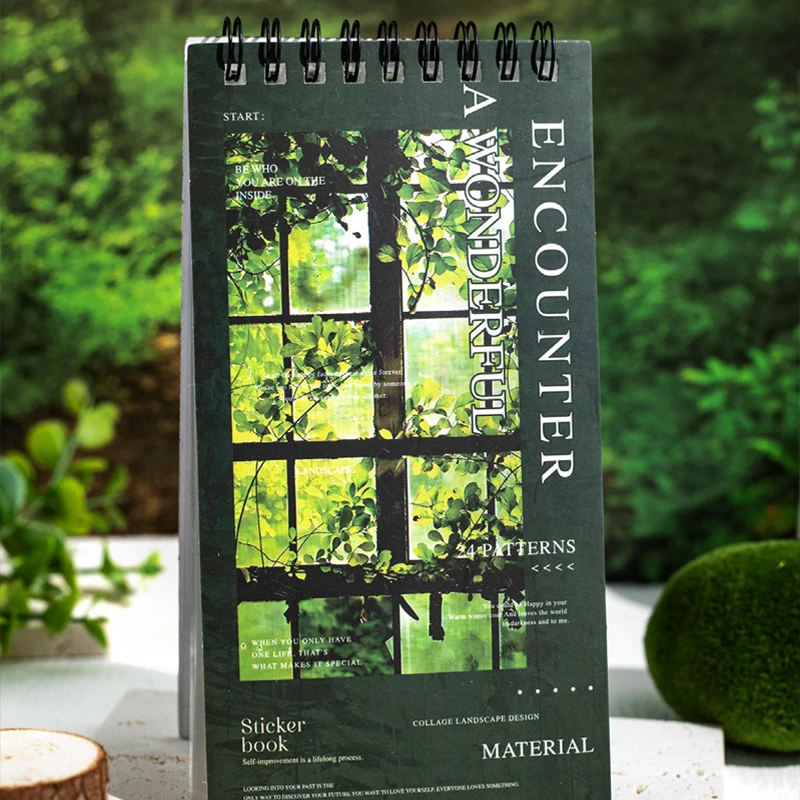 

Книга-наклейка, 24 листа/пакет, садовые наклейки для ландшафтного дизайна, канцелярские принадлежности, сделай сам, ручная работа, украшение для скрапбукинга, дневника