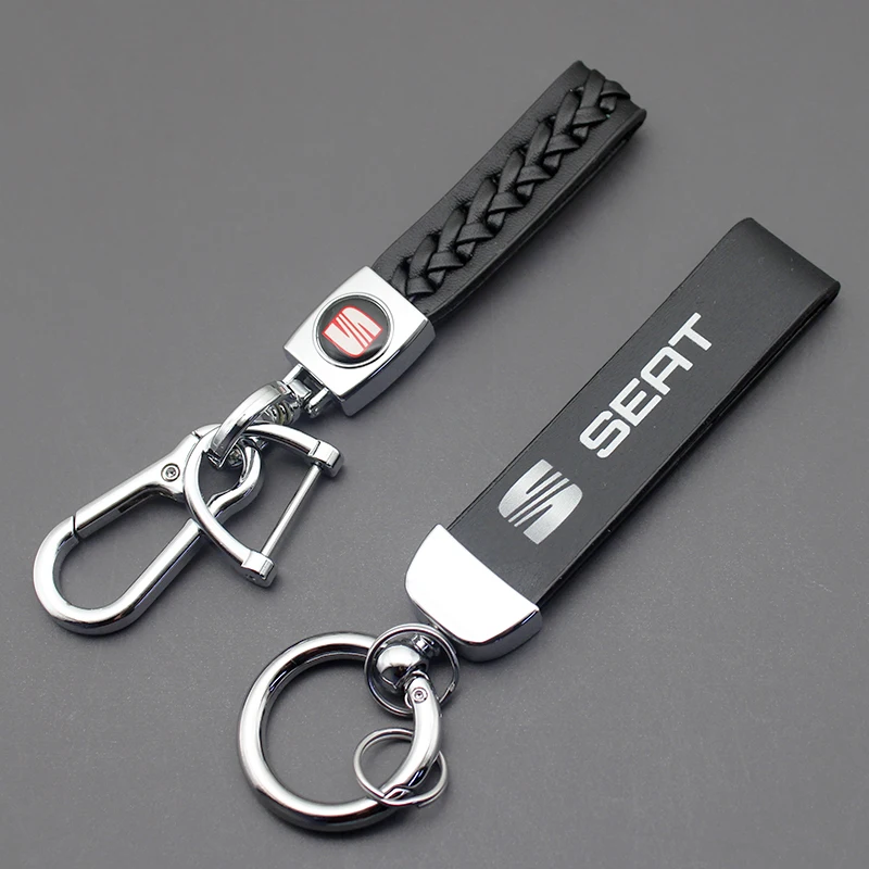 3D Metal+Leather Car Logo Keychain Key Ring Key Chains Auto Accessories For Seat FR+ Leon 2 MK1 MK2 cupra Altea Ibiza 6J 5F Exeo